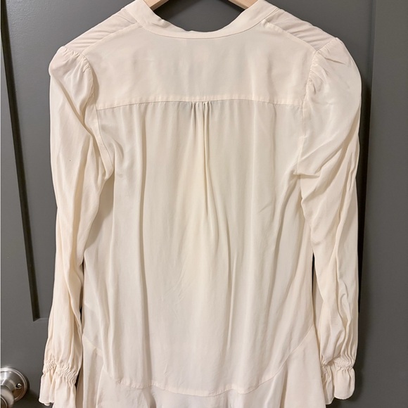 Silk Cream Ruffle Blouse - Picture 3 of 4